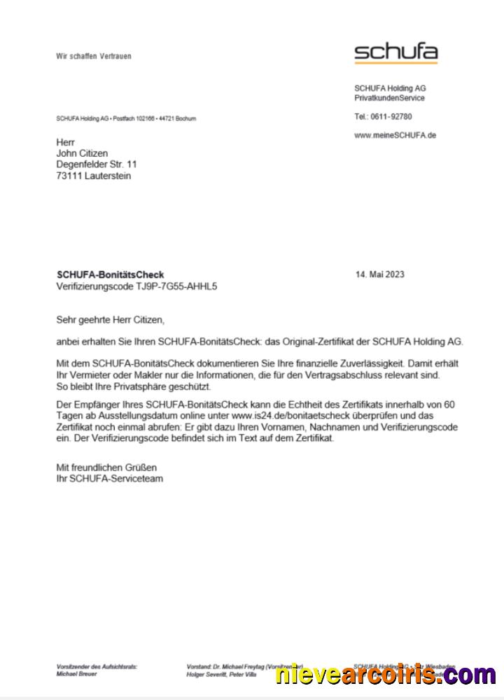Germany Schufa utility bill